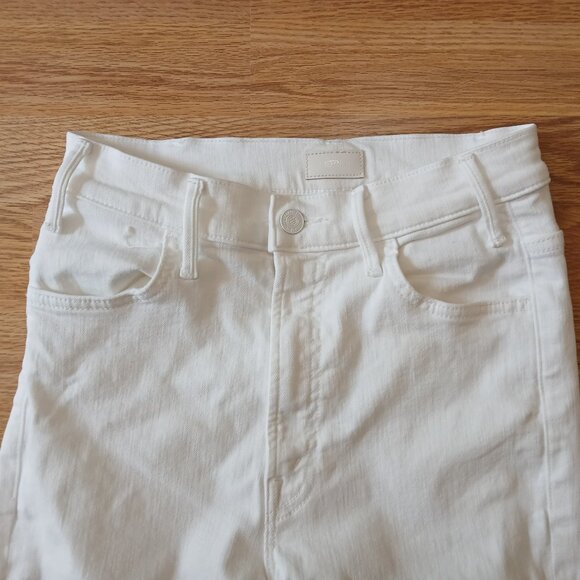 MOTHER Women's Crisp White Wide Leg Jeans - Picture 4 of 10